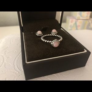 Authentic Retired Pandora Birthstone ring (Opal)